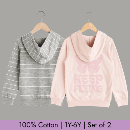 Full Sleeve Hoodie Set of 2 for Kids 100% Cotton