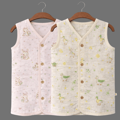 Unisex Soft Cotton Sleeveless Jhabla for Babies Combo sets