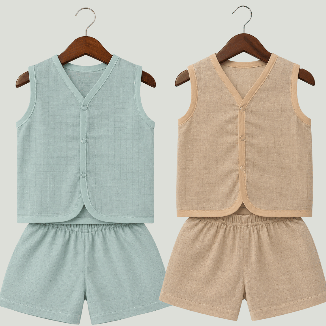 Soft Cotton Baby Jhabla & Shorts Set Combo sets