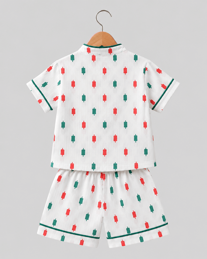 Todlerry 100% Cotton Kids Night Suit Set | Shirt & Shorts (4 Prints)