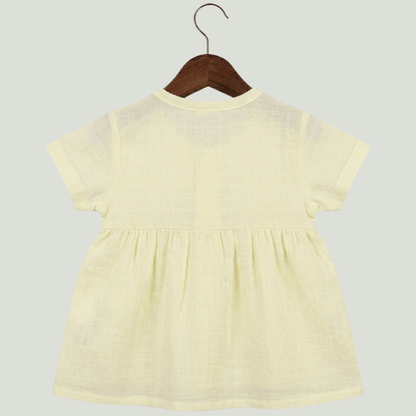 Premium Muslin Half Sleeve Frock – 100% Organic Cotton Baby Dress