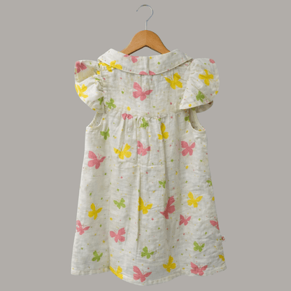 Cotton Butterfly Dream Collar Neck Frock