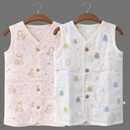 Unisex Soft Cotton Sleeveless Jhabla for Babies Combo sets