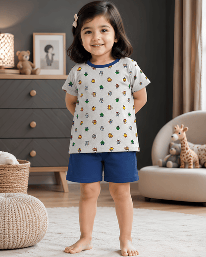 Todlerry Kids Superhero Cotton Shorts Set (Co-ord)