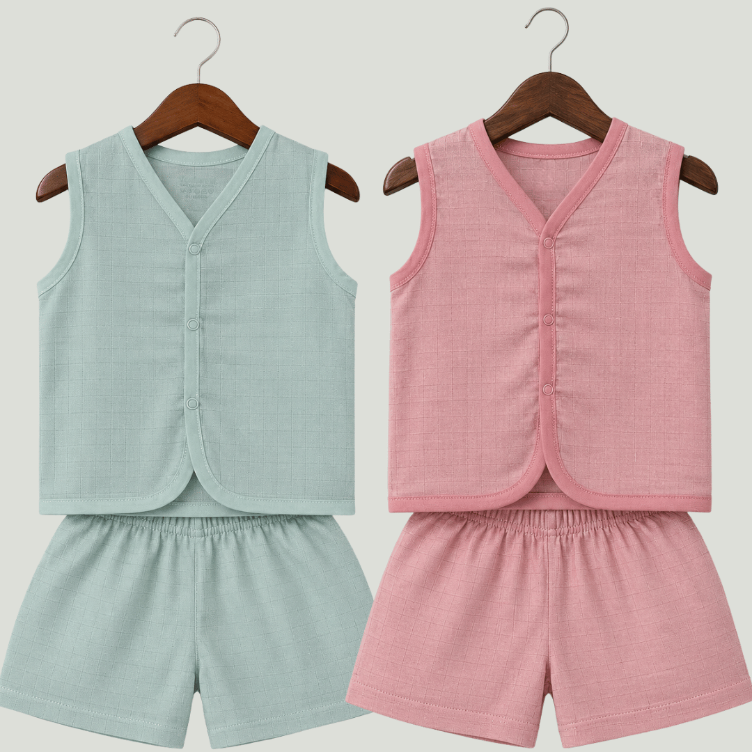 Soft Cotton Baby Jhabla & Shorts Set Combo sets