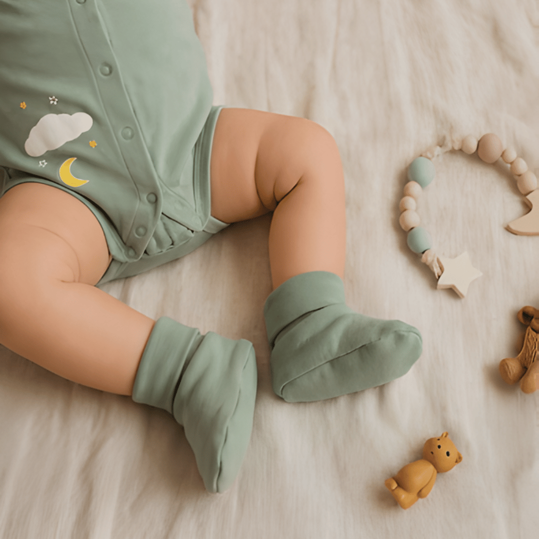 Sweet Dreams Green Sage Mittens & Booties Set