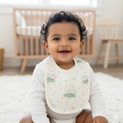 Dreamy Sheep Pattern white Bib