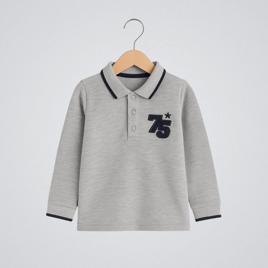 Todlerry Boys Cotton T-Shirt | Stone Grey | Soft & Breathable | 100% Cotton