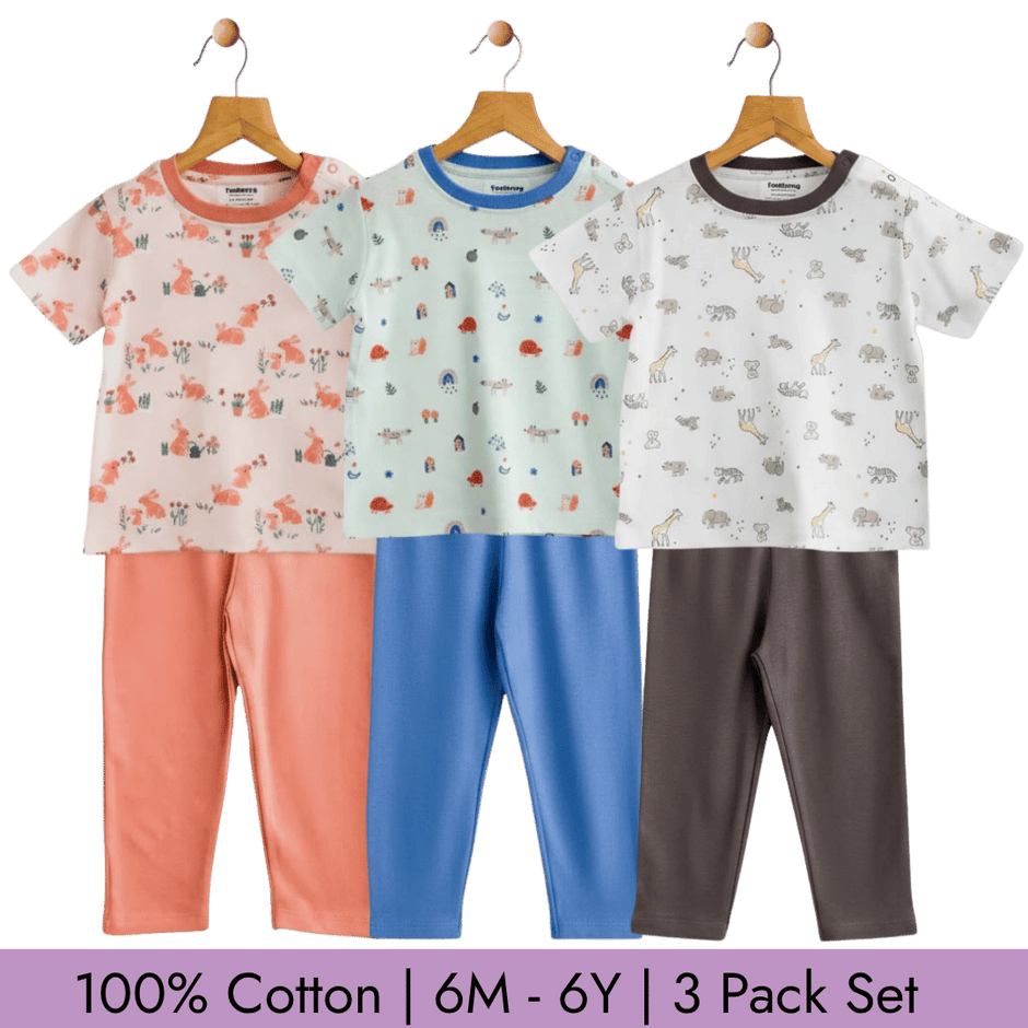 Unisex Pajama Set Combo | Soft Cotton Sleepwear Todlerry