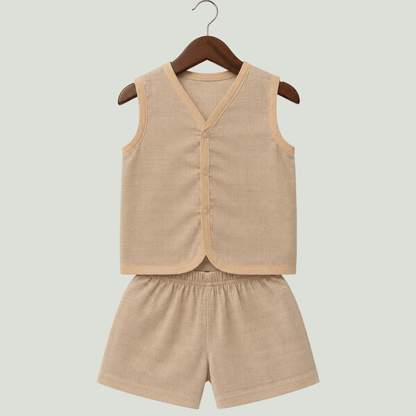 Soft Cotton Baby Jhabla & Shorts Set