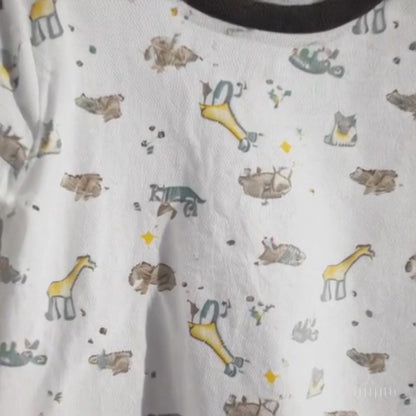 Unisex Pajama set White & Grey Soft & Breathable 100% Cotton